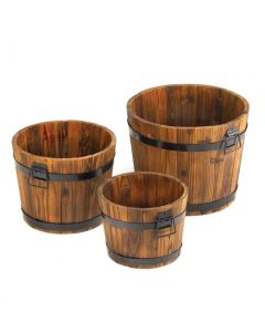APPLE BARREL PLANTER TRIO