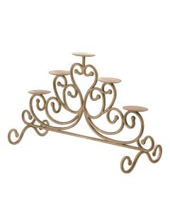 ANTIQUED IRON 5-CANDLE STAND
